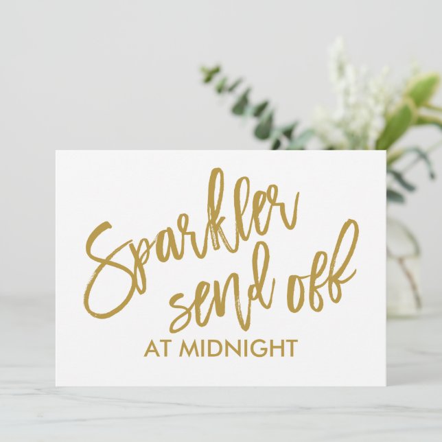 12x18 Sparkler Send-Off-Zeichen - EDITABLE COLOR - (Stehend Vorderseite)