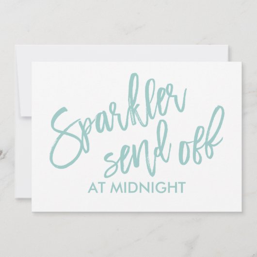 12x18 Sparkler Sign-Off-Sign-Brush - Türkis hell Einladung (Vorderseite)