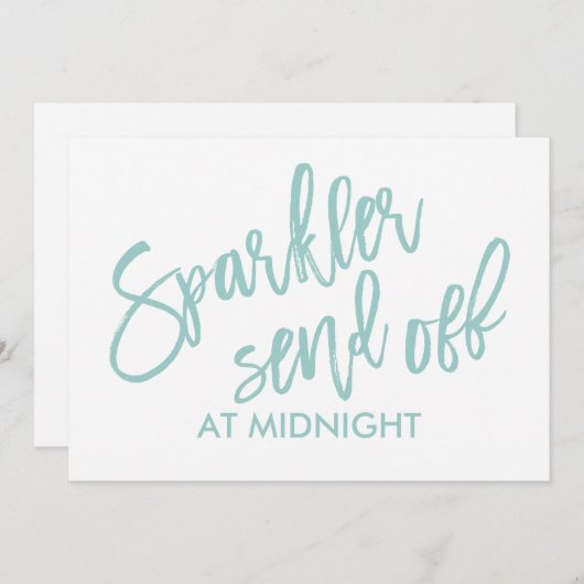 12x18 Sparkler Sign-Off-Sign-Brush - Türkis hell Einladung (Vorne/Hinten)