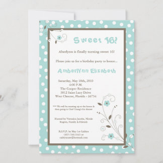 12x18 Spring BlueFlower Sweet 16 Geburtstag Einlad Einladung