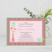 12x18 Spring Blume Vase Geburtstagsparty Einladung (Stehend Vorderseite)