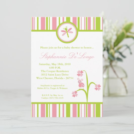 12x18 Spring Bugs Insects Kinderdusche Einladung (Stehend Vorderseite)