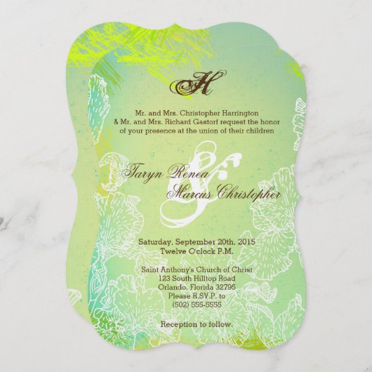 12x18 Spring Hibiskus Blume Hochzeit Einladung (Vorne/Hinten)