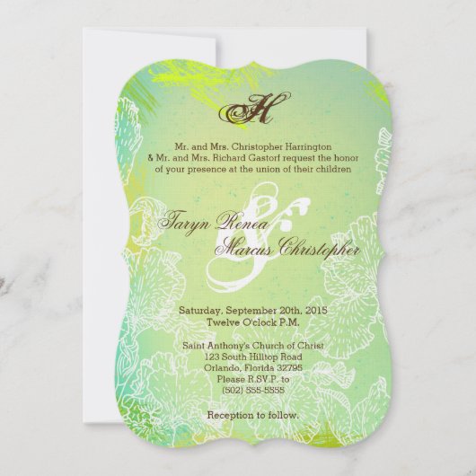 12x18 Spring Hibiskus Blume Hochzeit Einladung (Vorderseite)