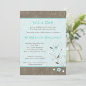 12x18 Spring Time Blue Blume Kinderdusche Einladun Einladung (Stehend Vorderseite)