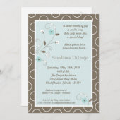 12x18 Spring Time Blue Blume Kinderdusche Einladun Einladung (Vorne/Hinten)