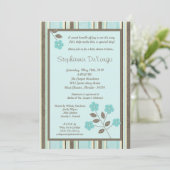 12x18 Spring Time Blue Blume Kinderdusche Einladun Einladung (Stehend Vorderseite)