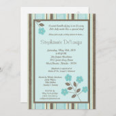 12x18 Spring Time Blue Blume Kinderdusche Einladun Einladung (Vorne/Hinten)