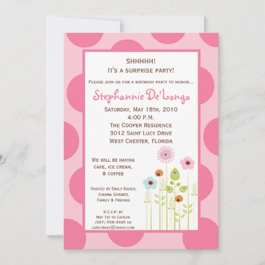 12x18 Spring Time Blume Geburtstagsparty Einladung (Vorderseite)