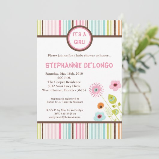 12x18 Spring Time Blume Kinderdusche Einladung (Stehend Vorderseite)