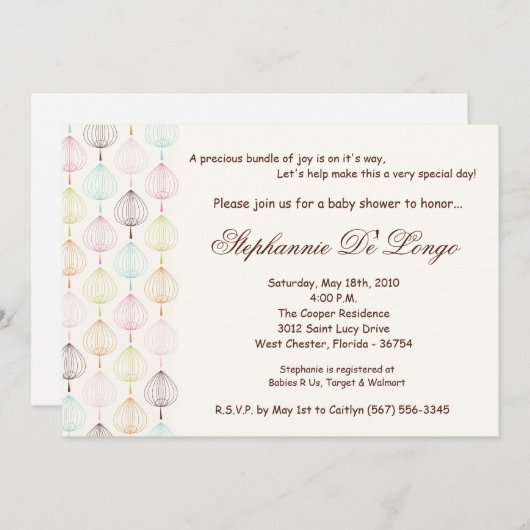 12x18 Spring Time Blume Kinderdusche Einladung (Vorne/Hinten)