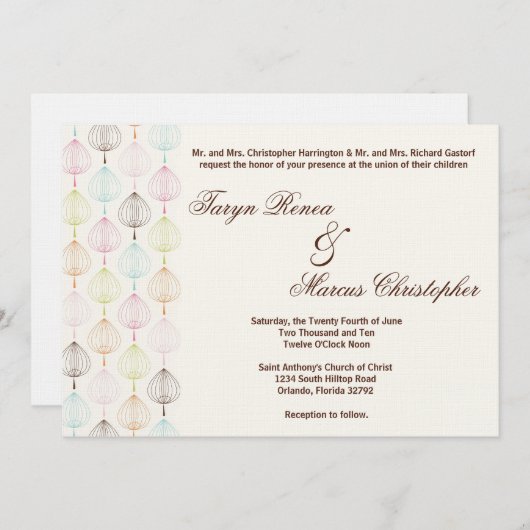 12x18 Spring Time Blume Linen Hochzeit Einladung (Vorne/Hinten)