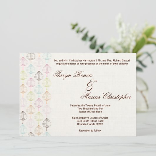 12x18 Spring Time Blume Linen Hochzeit Einladung (Stehend Vorderseite)