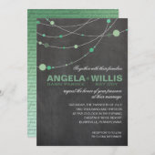 12x18 stilvoller Tafel-Minze FILZ Stränge | Einladung (Vorne/Hinten)