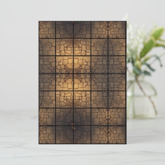 12x18 StoneFloor Paper Gridmap Einladung (Stehend Vorderseite)