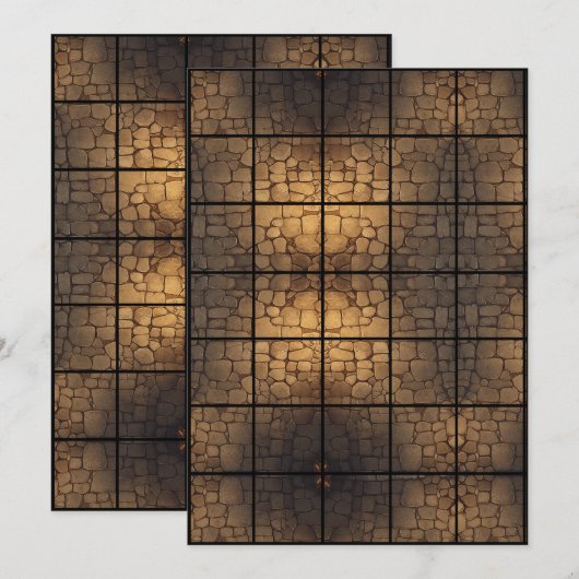12x18 StoneFloor Paper Gridmap Einladung (Vorne/Hinten)