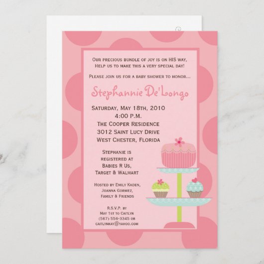 12x18 Sweet Leckereien Cup Kuchen Kinderdusche Ein Einladung (Vorne/Hinten)