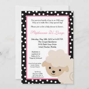 12x18 Sweet Pink Farm Sheep Baby Dusche Einladung