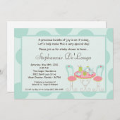 12x18 Tea Party Polka Dot Kinderdusche Einladung (Vorne/Hinten)