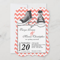 12x18 Teenage Sneakers Zickzack Hochzeit Einladung