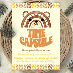 12x18 Time Kapsel Boho Woodland Bären Geburtstag Poster