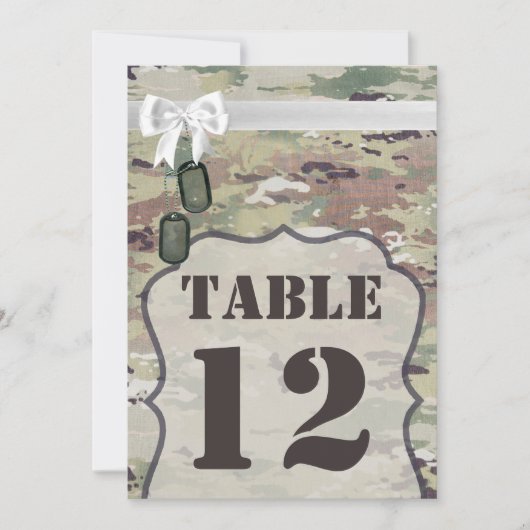 12x18 Tischnummer Card Army OCP Camouflage Uniform (Vorderseite)