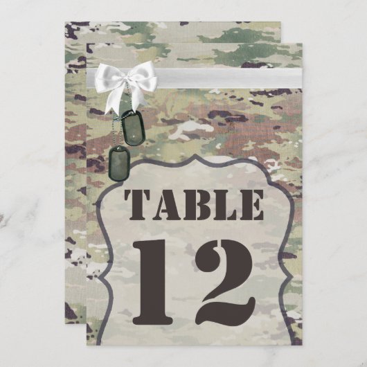 12x18 Tischnummer Card Army OCP Camouflage Uniform (Vorne/Hinten)