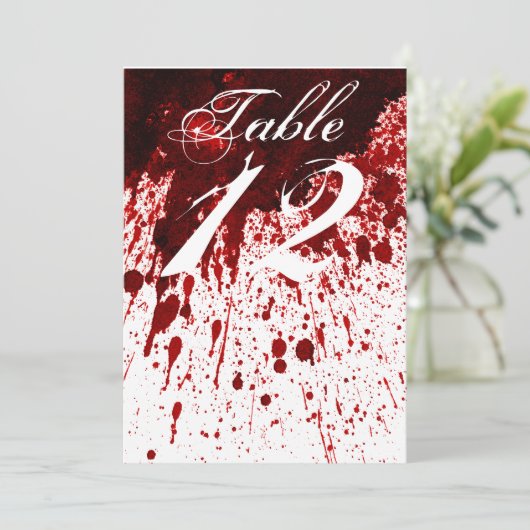 12x18 Tischnummer Card Blut Spritzer Vampire Gothi (Stehend Vorderseite)
