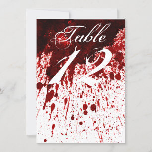 12x18 Tischnummer Card Blut Spritzer Vampire Gothi