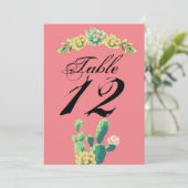 12x18 Tischnummer Card Bohemisch Cactus succulents (Stehend Vorderseite)