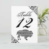 12x18 Tischnummer Card Boho Buffalo Tribal Muster (Stehend Vorderseite)