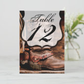 12x18 Tischnummer Card Cowboystiefel Stall Wood Ru (Stehend Vorderseite)