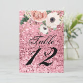 12x18 Tischnummer Card Geometric Garden Rose Glitt (Stehend Vorderseite)