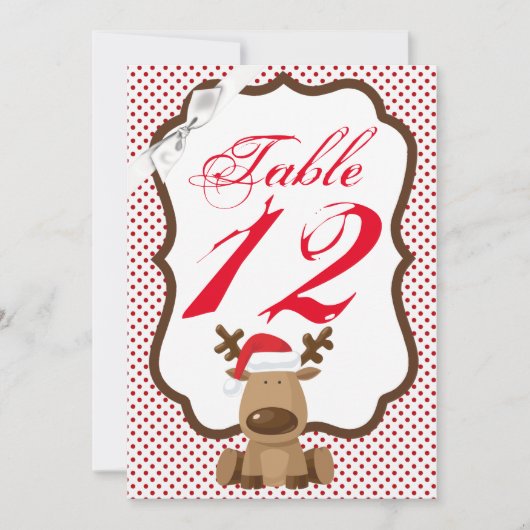 12x18 Tischnummer Card Rentier Weihnachts XMAS Pol (Vorderseite)