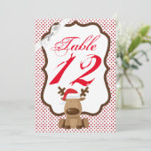 12x18 Tischnummer Card Rentier Weihnachts XMAS Pol (Stehend Vorderseite)
