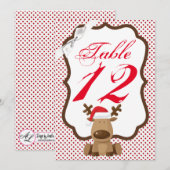 12x18 Tischnummer Card Rentier Weihnachts XMAS Pol (Vorne/Hinten)