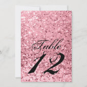 12x18 Tischnummer Card Rose Gold Glitzer (Vorderseite)