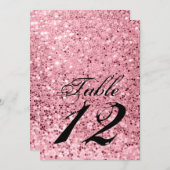 12x18 Tischnummer Card Rose Gold Glitzer (Vorne/Hinten)