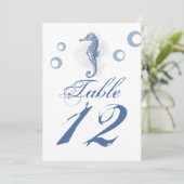 12x18 Tischnummer Card Seepferd Sea Ocean Beach (Stehend Vorderseite)