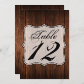 12x18 Tischnummer Card Stall Holz Land Rustikal (Vorne/Hinten)