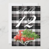 12x18 Tischnummer Card XMAS LKW Baffalo Kariert Bl (Vorderseite)
