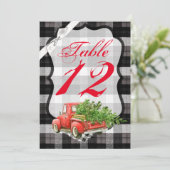 12x18 Tischnummer Card XMAS LKW Weihnachtsbüffel (Stehend Vorderseite)
