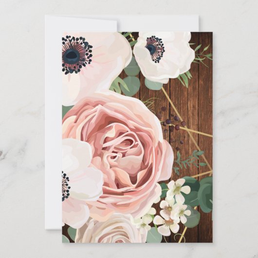 12x18 Tischnummer Kartengeometrischer Garten Rose (Rückseite)