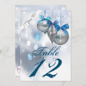 12x18 Tischnummer Ornamente Schneeflocken Schnee F (Vorne/Hinten)