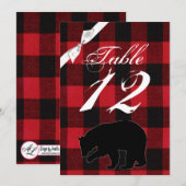 12x18 Tischnummer Roter Karierter Bär (Vorne/Hinten)
