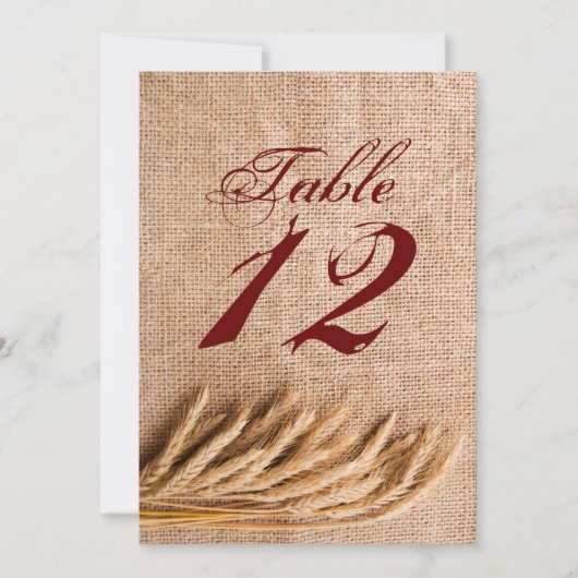 12x18 Tischnummer Wheat on Burlap Sack Land (Vorderseite)