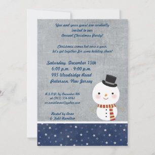 12x18 Top Hat Snowman Einladung