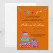 12x18 Topsey Cake Quinceanera Einladung zum Geburt (Vorne/Hinten)