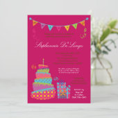 12x18 Topsey Turvy Kuchen-Bonbon 16 Einladung (Stehend Vorderseite)