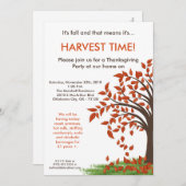12x18 Tree Harve Erntedank Einladung (Vorne/Hinten)